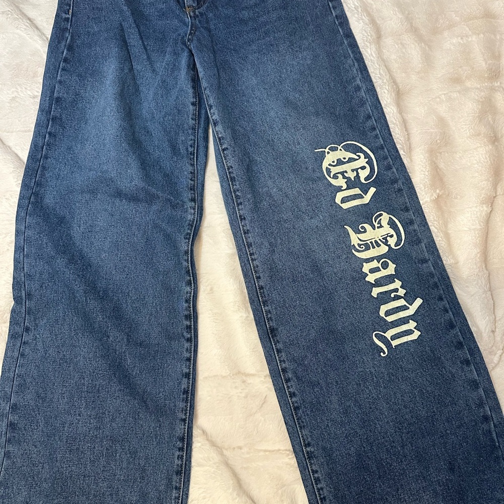 Ed Hardy Denim Jeans with White Graphic